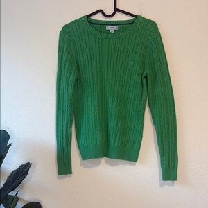 Izod 100% cotton Green Cable Knit Sweater Medium
